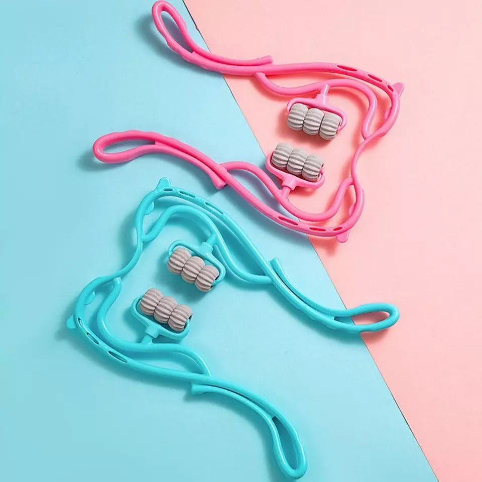 6-Wheel Deep Tissue Neck Massager | Manual Cervical Traction Roller